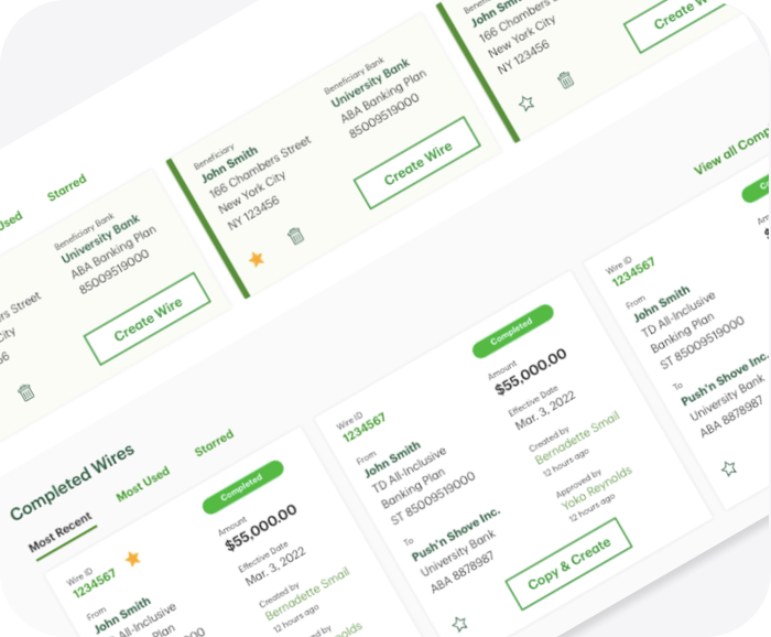 Wire transfer employee app